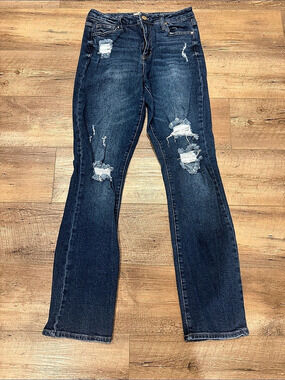 CP Jeans Distressed Bootcut Jeans in Blue Waist 27